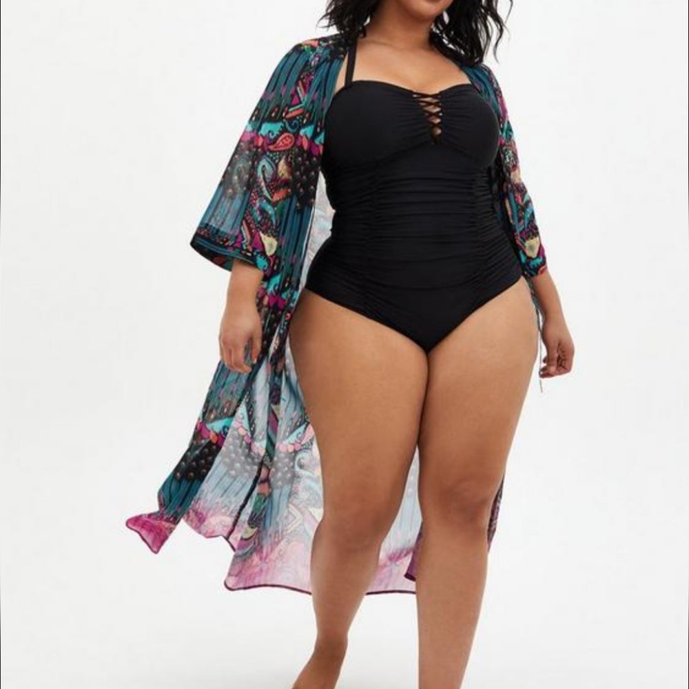 Torrid Swim Cover up Kimono Size 3 3X - Picture 5 of 11